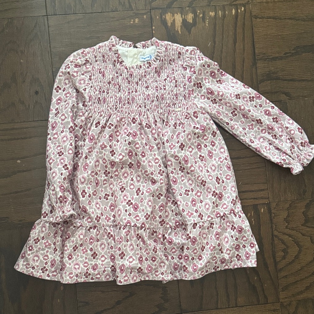 Mayoral Pink and Cream Textured Dress